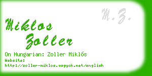 miklos zoller business card